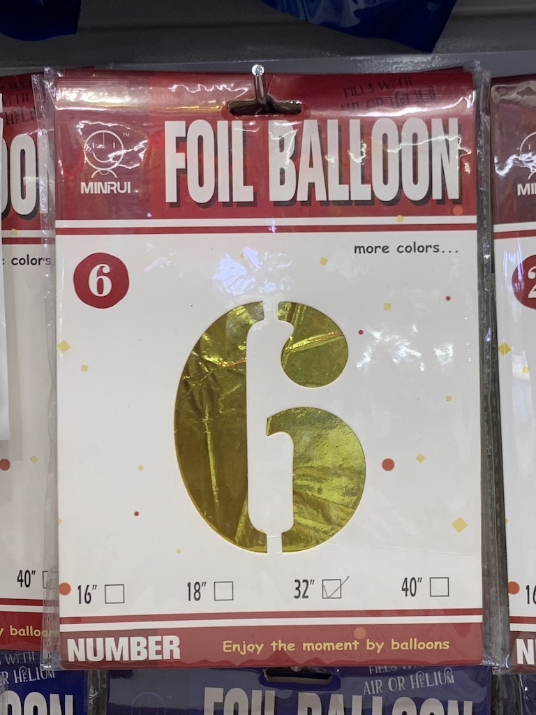 40-inch Number Balloons, Single-Card Pack, Gold, 100 each of 0-9