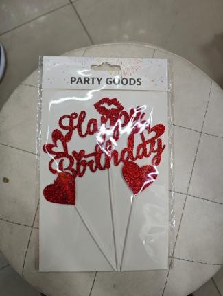 3pcs Birthday Picks (style as pictured)