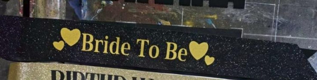 Gold-dust Printed Ribbon Card Bride to be Assorted