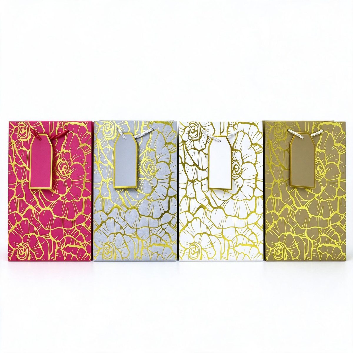 Square Gift Bag Gilding Rose 31x12x41 (Gilding embossing 20809)
