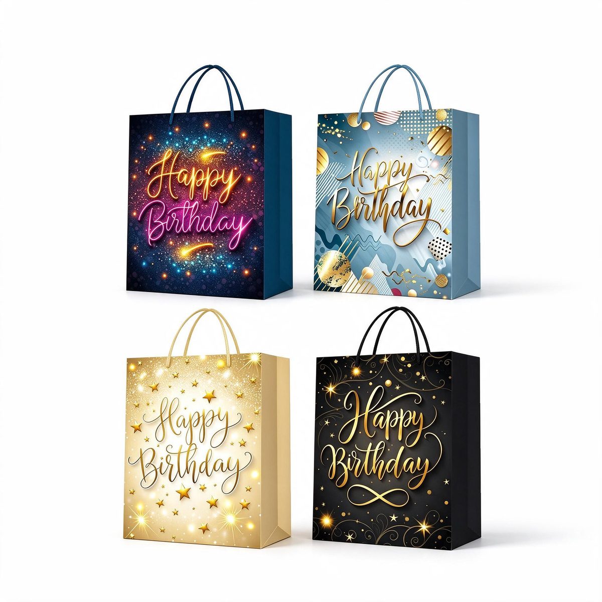 Rectangular Gift Bag Fluid Starry 26x12x32 (3D Gilding 1017)