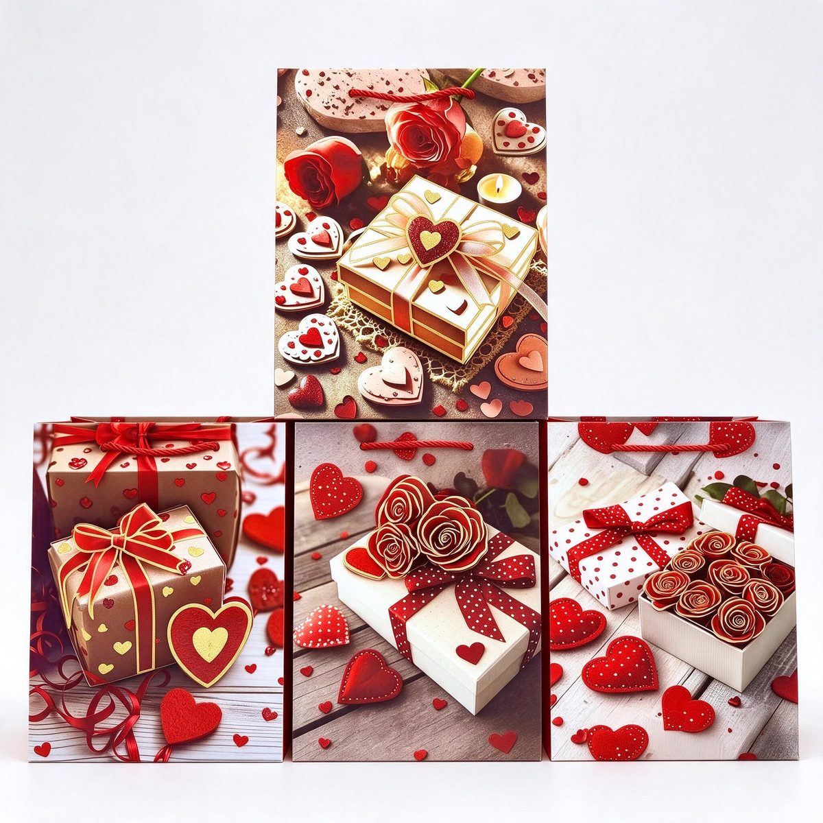 Rectangular Gift Box Bow Rose 31x12x41 (Gilding 3D 1095)