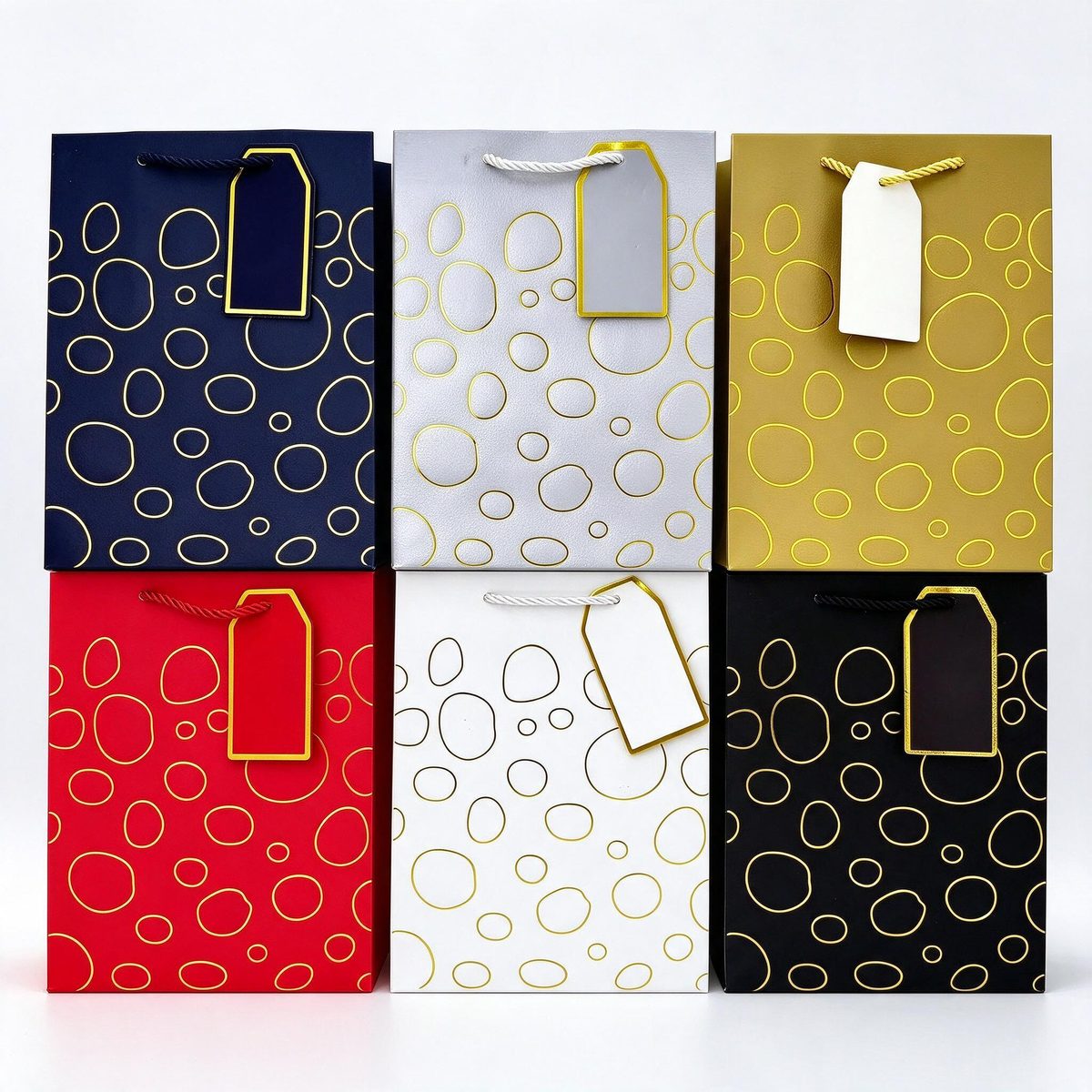 Square Gift Bag Gilding Circles 31x12x41 (Gilding embossing 20817)