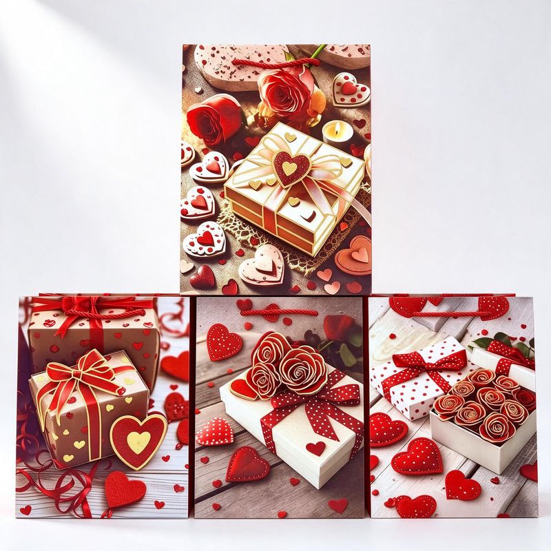 Square Gift Box Bow Rose 26x12x32 (Gilding 3D 1095)