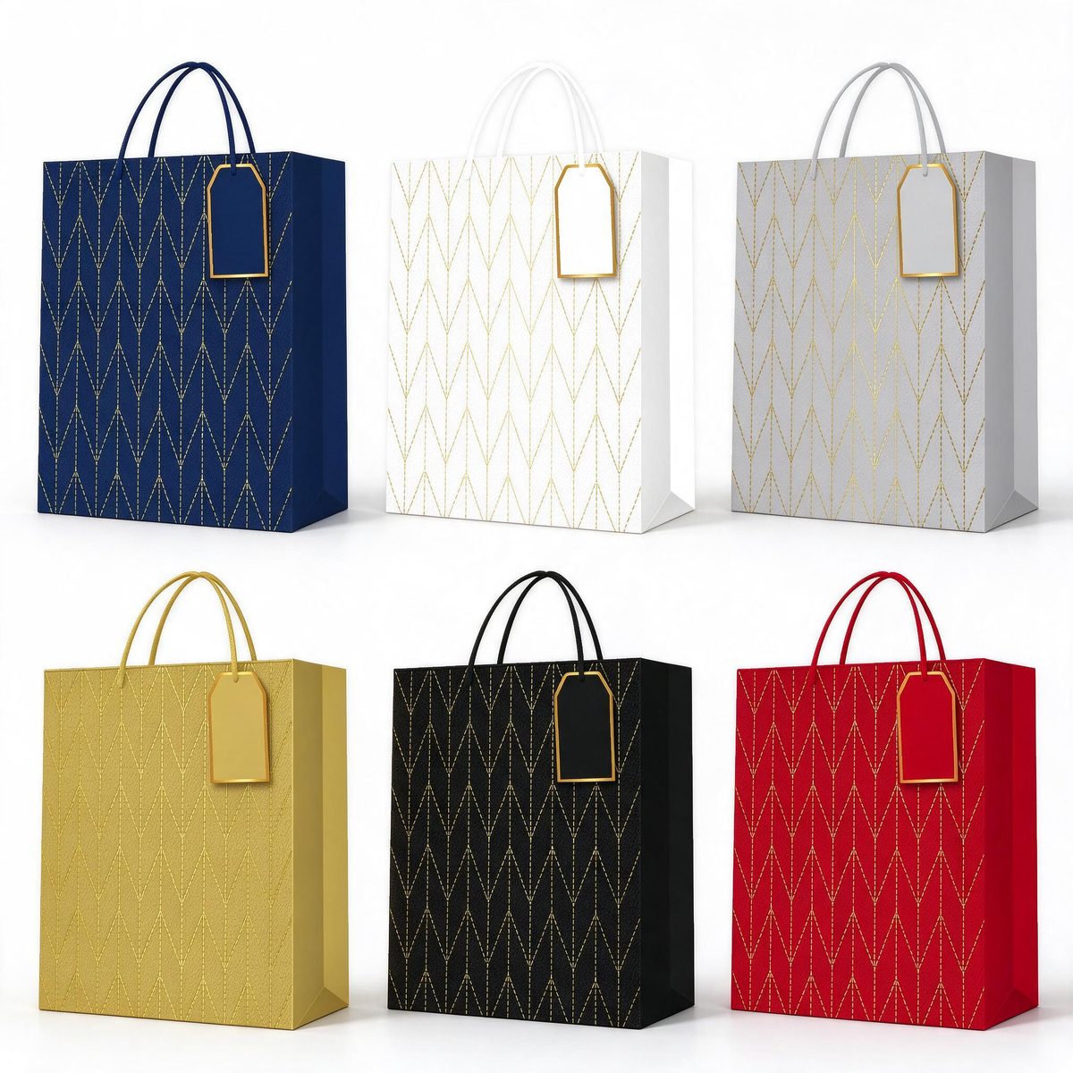 Square Gift Bag Diamond Wave 18x10x23 (Gilding embossing 20810)
