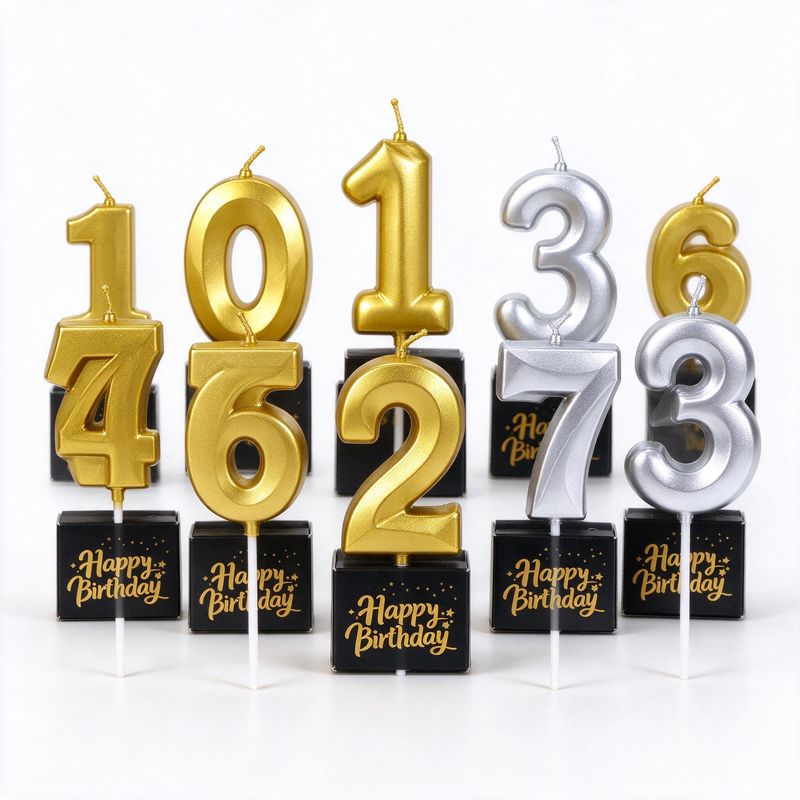 Number Candles (Gold/Silver)
