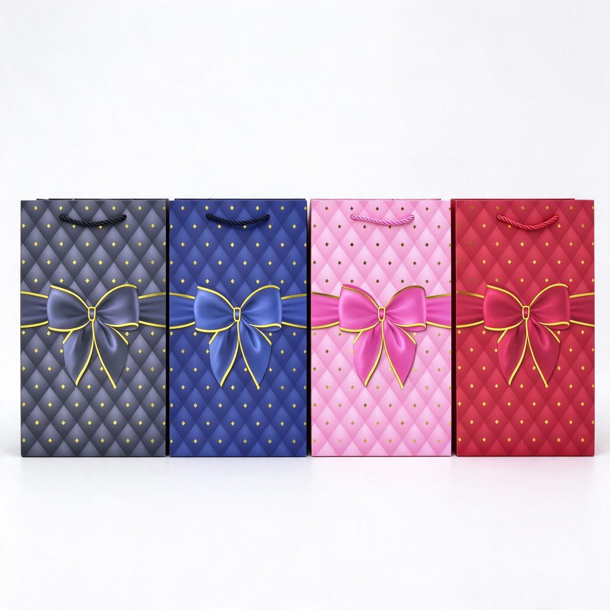 Rectangular Gift Bag Diamond Gold-dot 31x12x41 (Gilding 321)