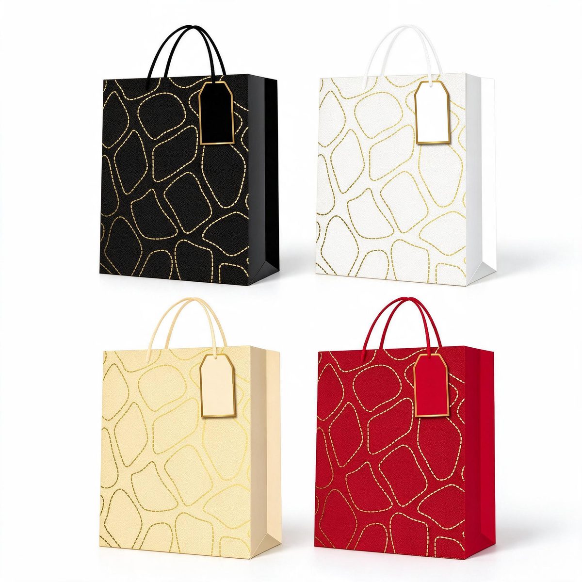 Square Gift Bag Stone Line 26x12x32 (Gilding embossing 20824)