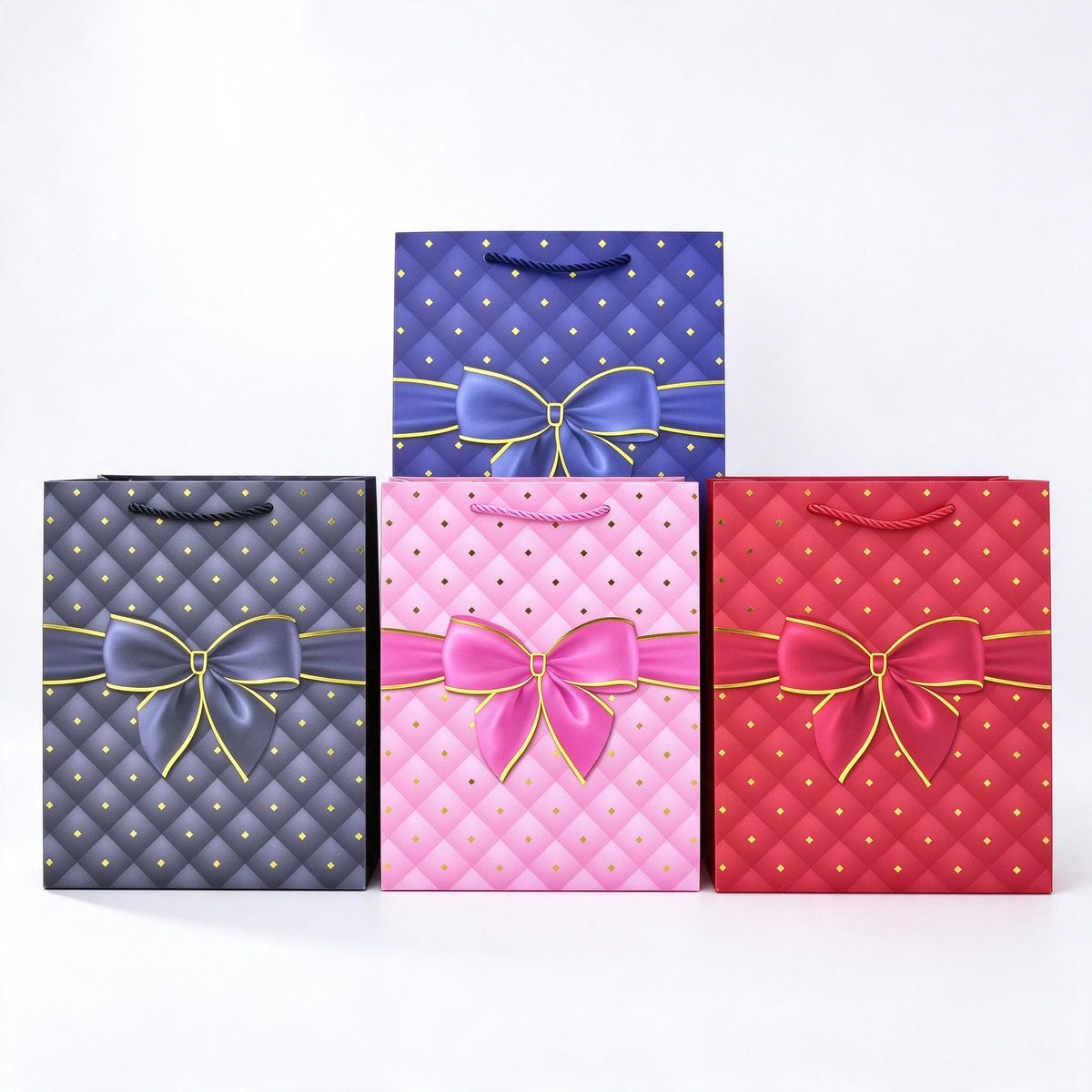 Rectangular Gift Bag Diamond Dots 31x12x41 (Gilding 321)