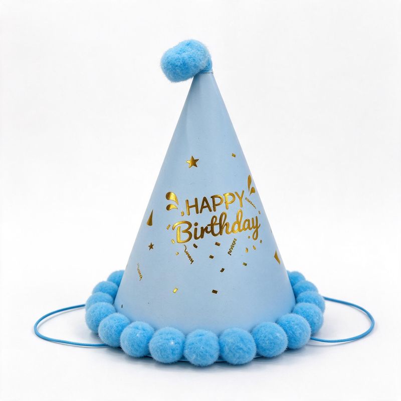 Light Blue Pom-pom Hat